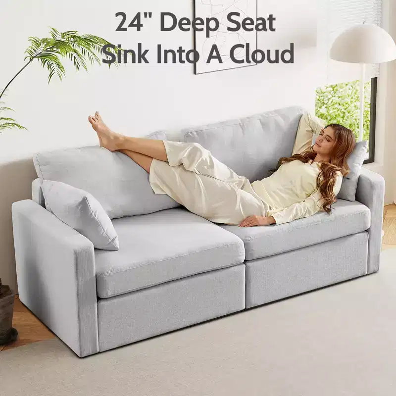 Hardwood Canvas Upholstered Sofa 80