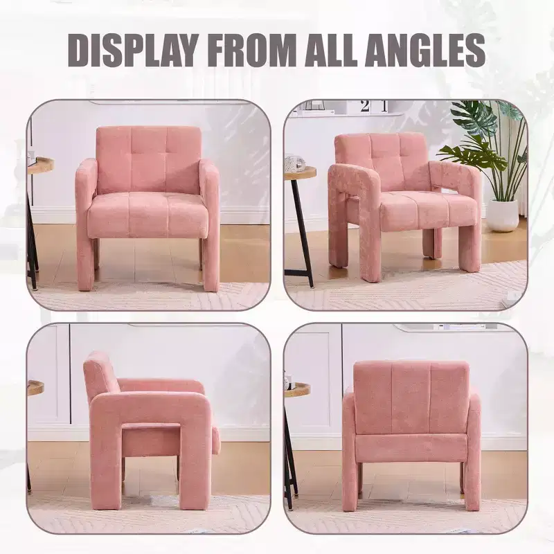 TUYOHW Modern Accent Armchair,Chenille Upholstered Single Sofa Chair with Padded Armrests,Lounge Chair Living Room,Bedroom,Office,500 lbs Capacity