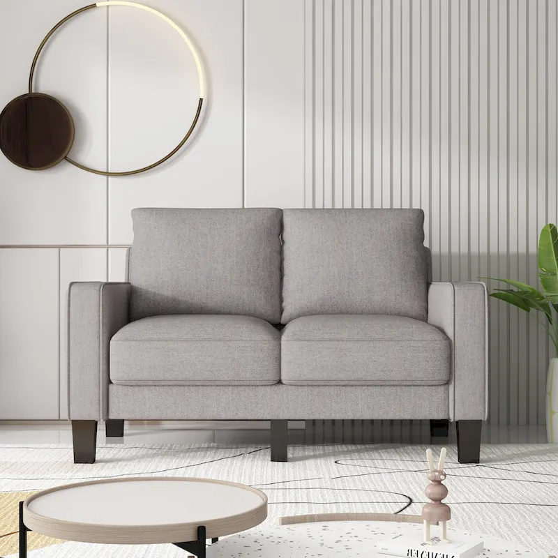 Modern Living Room Furniture Sofa in Beige Fabric 2+3
