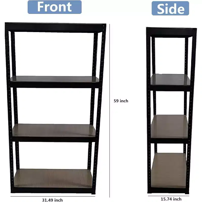 Acekool 4-Tier Adjustable Metal Garage Shelving Unit, Boltless Assembly Storage Rack, Heavy Duty Steel Shelves for Kitchen, Garage, or Workshop