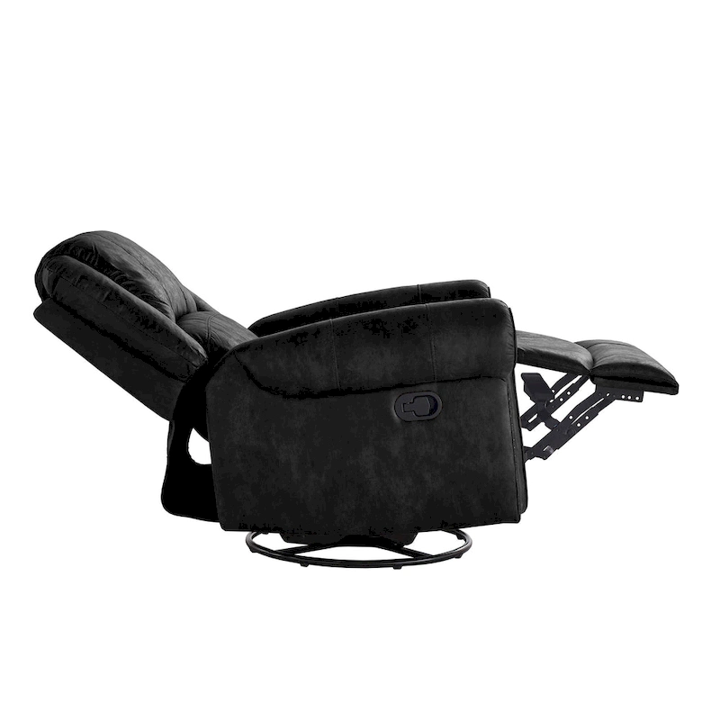 Monroe Polished Microfiber Nailhead Swivel Glider Recliner by iNSPIRE Q Classic