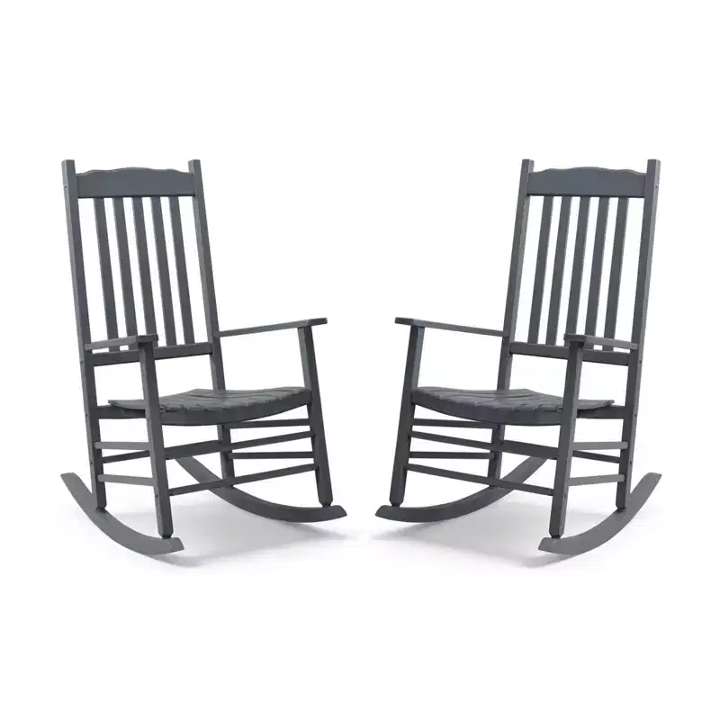 Karl Home | Classic Solid Wood Patio Rocking Chair (Set of 2)