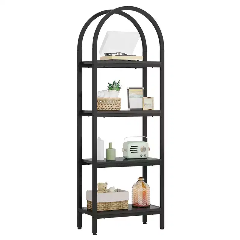 70.8 4-Tier Open Arched Bookshelf