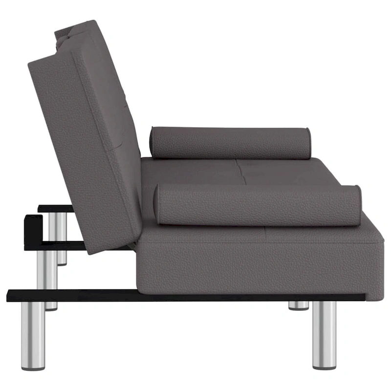 vidaXL Sofa Bed Foldable Sleeper Sofa Couch Bed with Cup Holders Faux Leather - 78.7 x 35 x 27.6