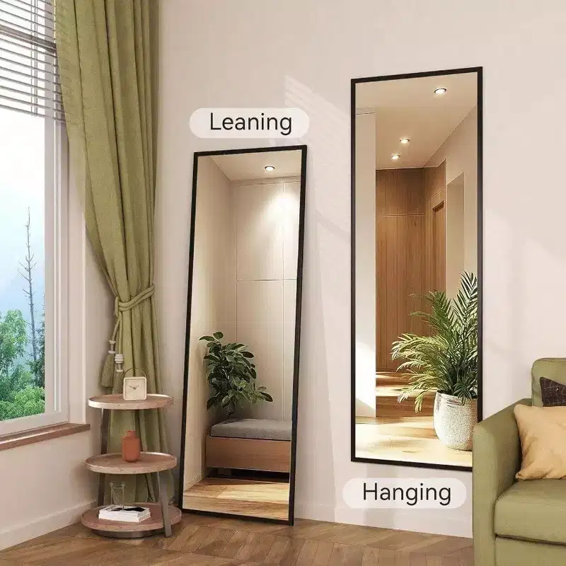 44x16 Full Length Door Mirror. Over Door Hanging or Wall Mount for Bedroom, Living Room, Bathroom, Dorm