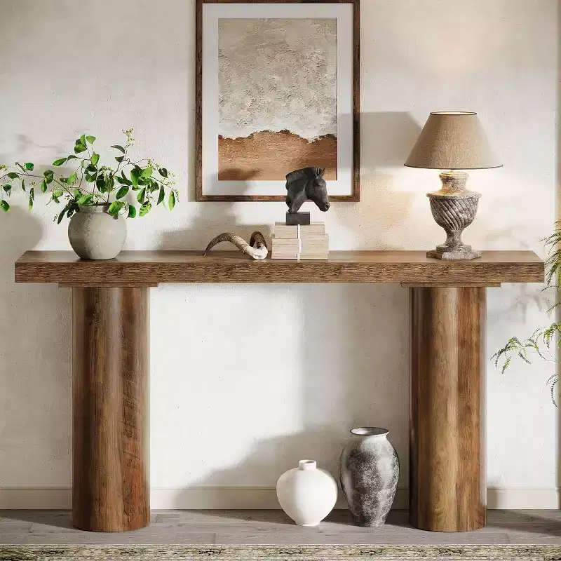 Lantine 63 Long Narrow Wood Console Table