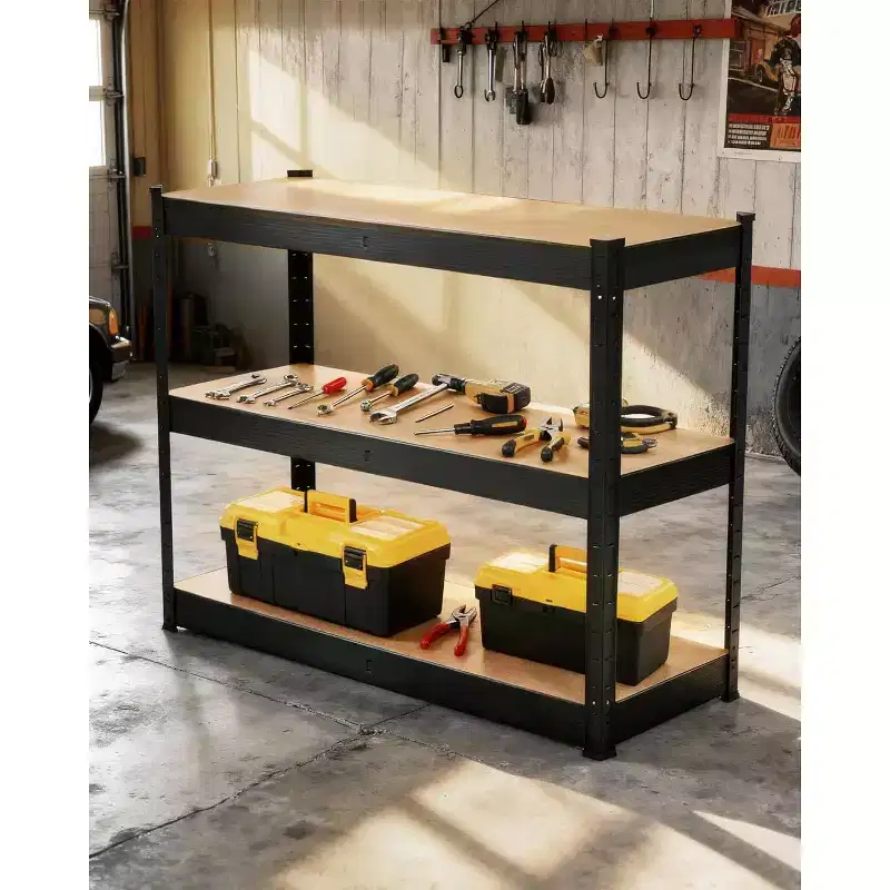 3-Tier Heavy-Duty Steel Shelving Unit – 2,000 lb Capacity, Adjustable, Garage & Warehouse Storage