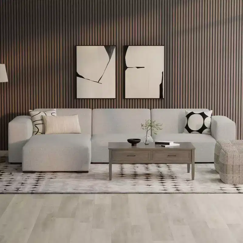 WyndenHall Biggs 2 Seater Sofa and Left Chaise Pale Gray