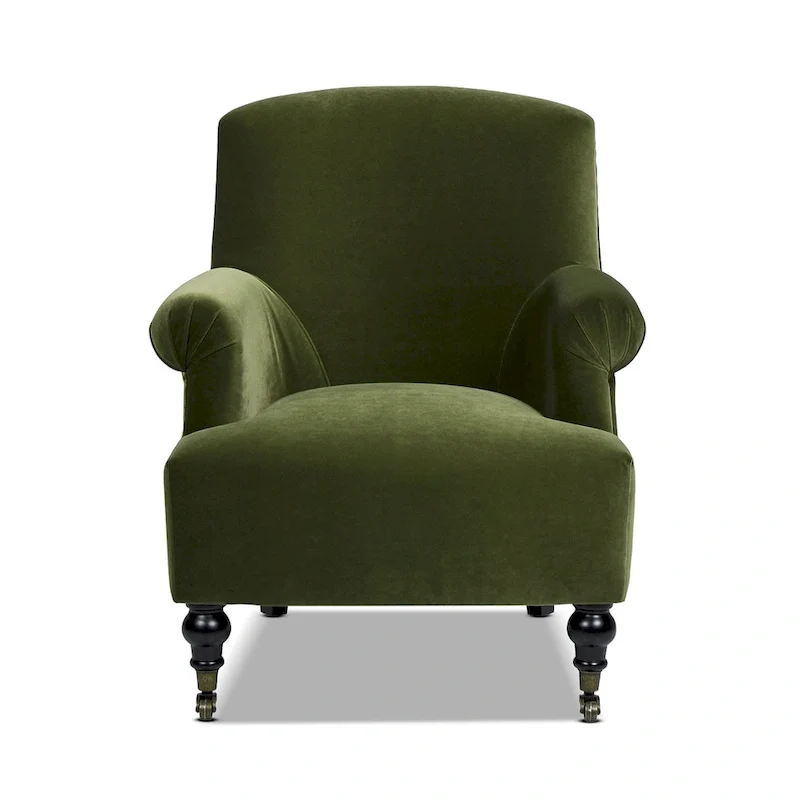 Eloise 30 Transitional Velvet Pleated Sock Arm Accent Chair