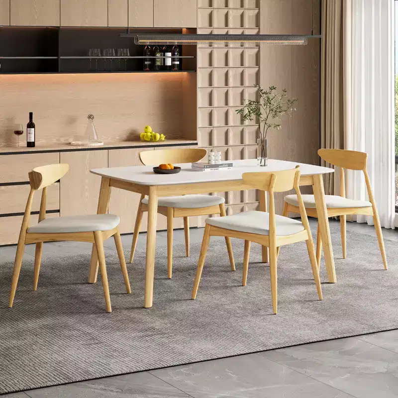 Christopher Knight Home Sabrina Mid-Century Modern 5 Piece Rubberwood Upholstered Dining Set