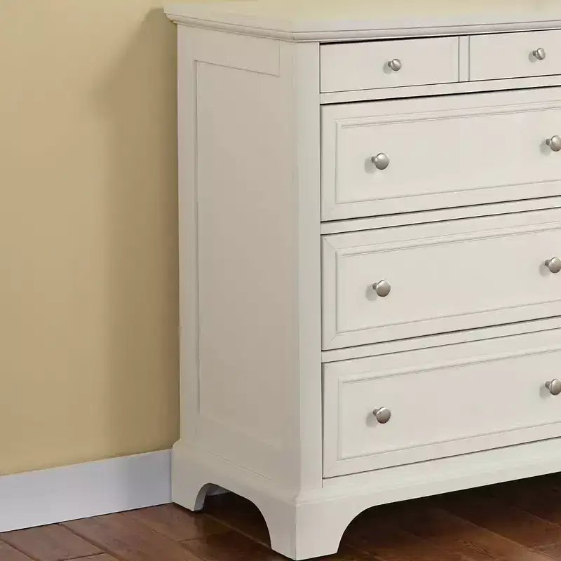 8-Drawer Hardwood Dresser, Off White, Bedroom Storage