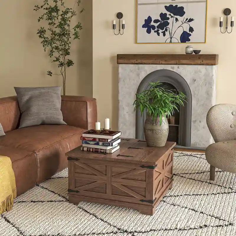 Farmhouse Coffee Table with Storage