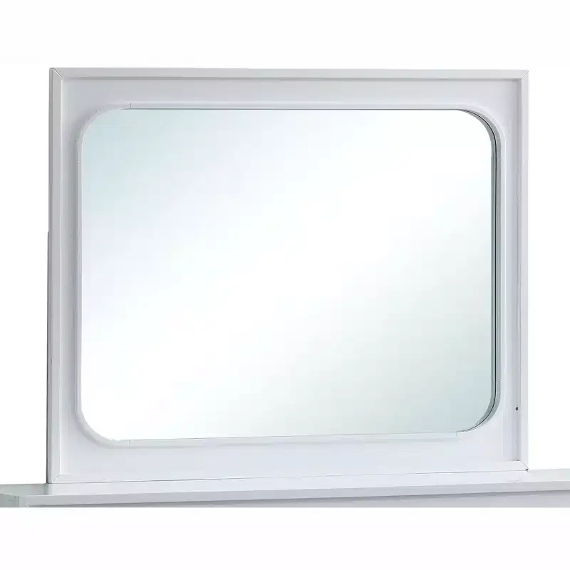 Passion Furniture Milan 45 in. W x 36 in. H Rectangle Wood Frame White Dresser Mirror