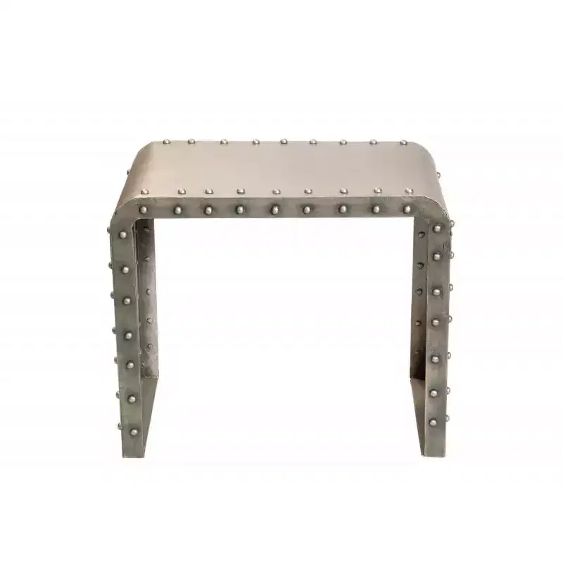 HomeRoots 20 Gold Metal Rectangular End Table