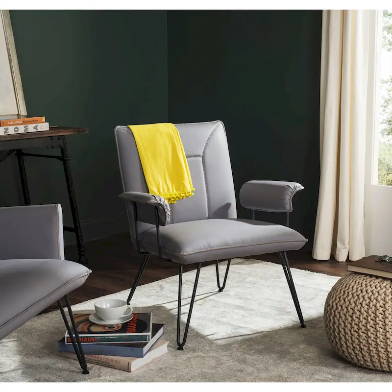 SAFAVIEH Johannes Mid-Century Modern Grey Arm Chair - 29W x 28D x 33H