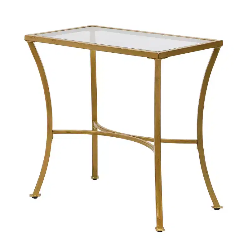 HomeRoots 24 Antique Nickel Metal Round End Table