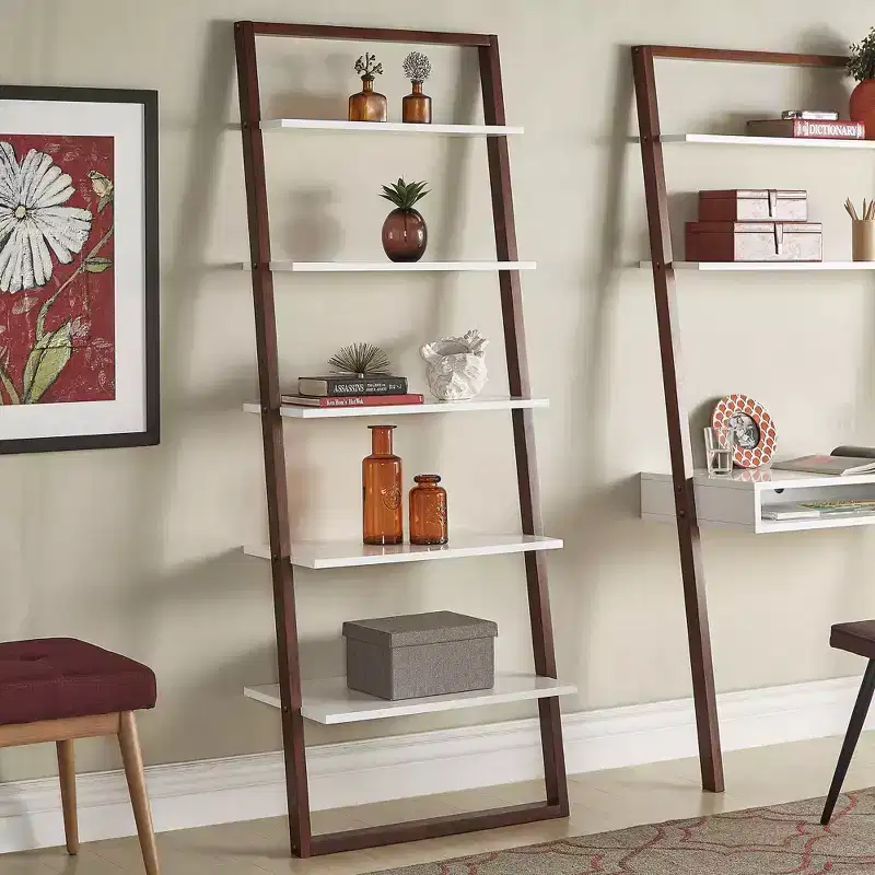 Phyliss Two-Tone Leaning Ladder Bookcase - iNSPIRE Q