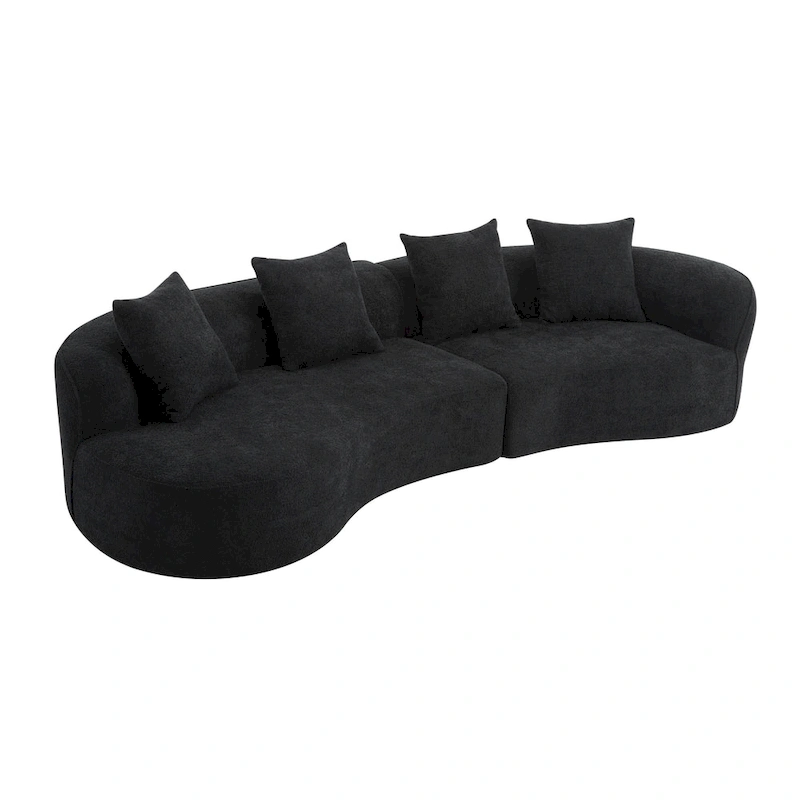 Christopher Knight Home - Linda Fabric Curved Sectional Sofa