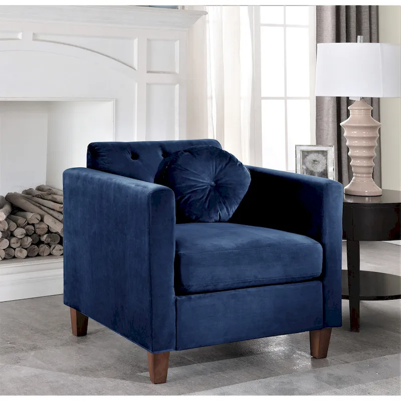 Persaud Velvet Kitts Classic Chesterfield Chair