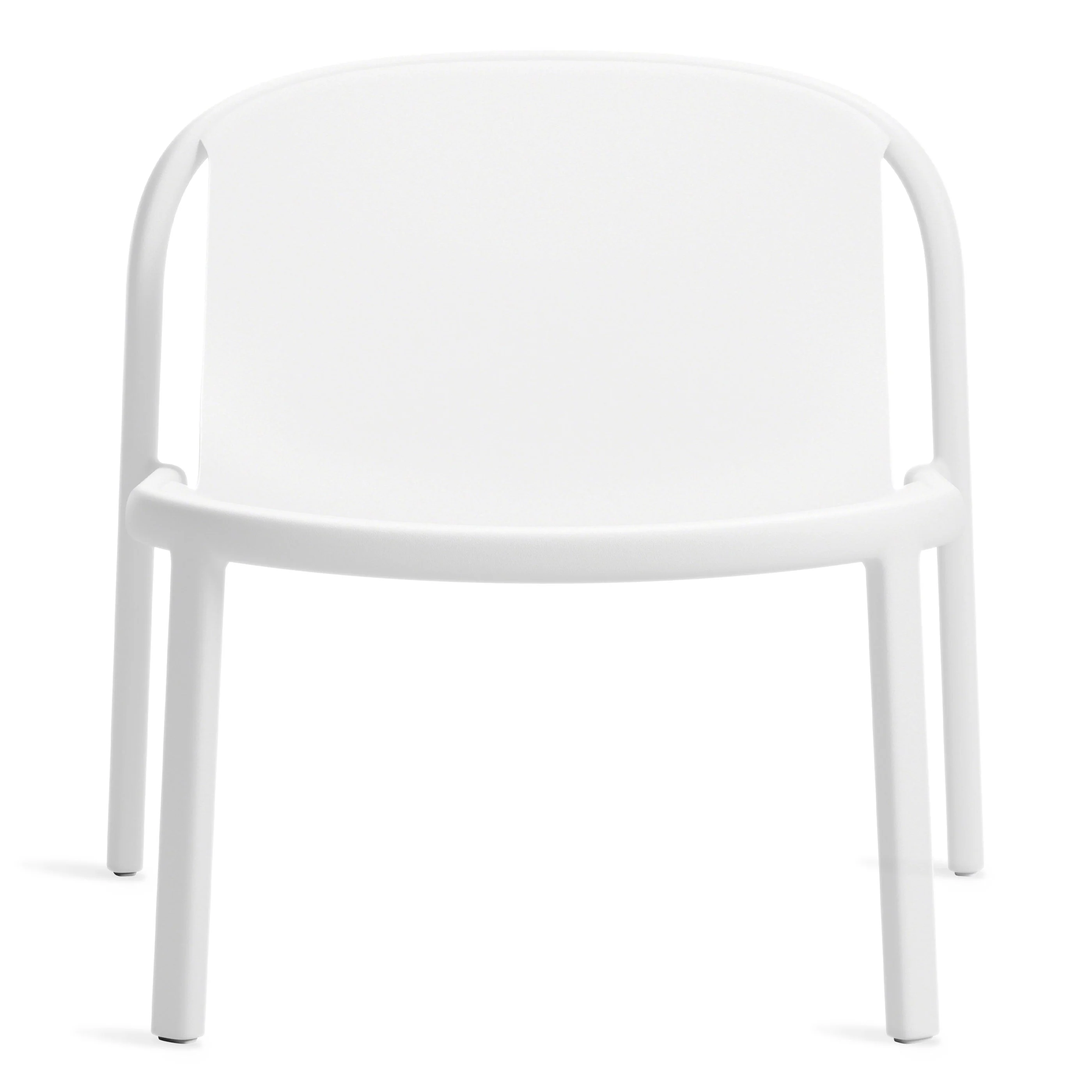 Modern White Recycled Plastic Stacking Chair with Curved Back for Living Room