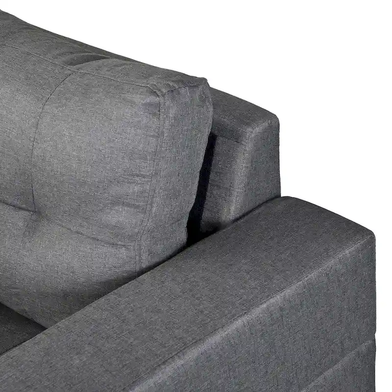 Modern 4-Seat L-Shaped Sectional Sofa with Lounge Chaise