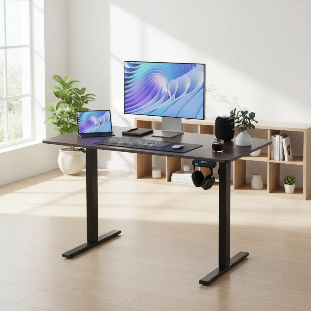 40 X 24 Inch Electric Standing Desk, Sit to Stand Up, Work Home Office Computer Table for Study, Walking Pad, Writing, and Games, Wooden Desktop Desks