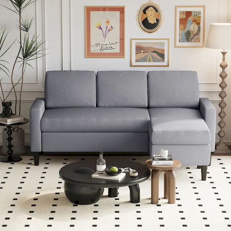 Futzca 74 Convertible Sectional Sofa Couch, Small L-Shaped Sofa
