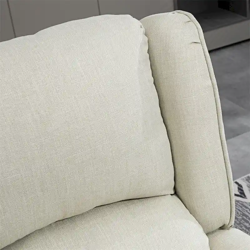 Massage Linen Recliner Chair with Heat,Footrest and Side Pocket