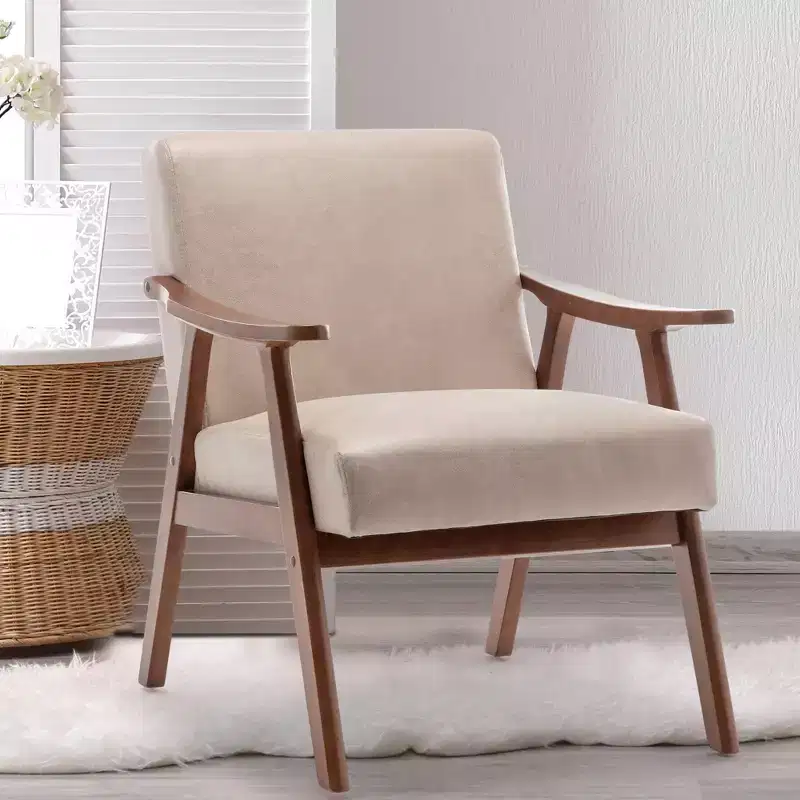 Mid-Century Velvet Accent Chair for Living Room