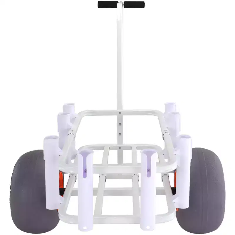 VEVOR Beach Fishing Cart, 300 lbs Load Capacity,Fish and Marine Cart with Two 13 Big Wheels PU Balloon Tires,Heavy-Duty Aluminum Pier Wagon Trolley