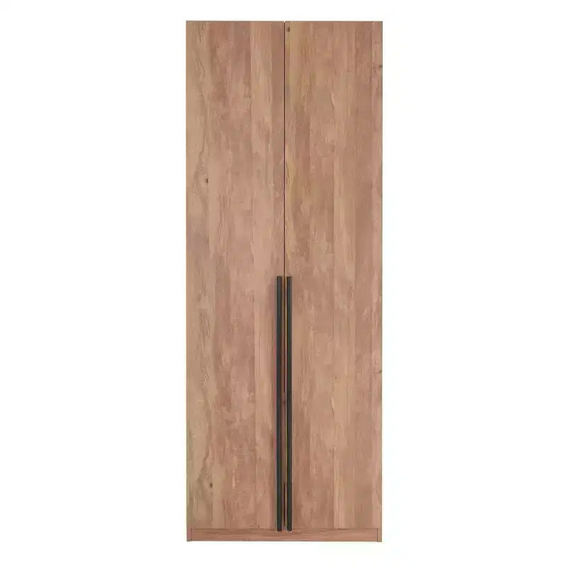 2-Door 4-Shelf Wardrobe Closet with Hanging Rod & Anti-Tip Hardware, 31.5