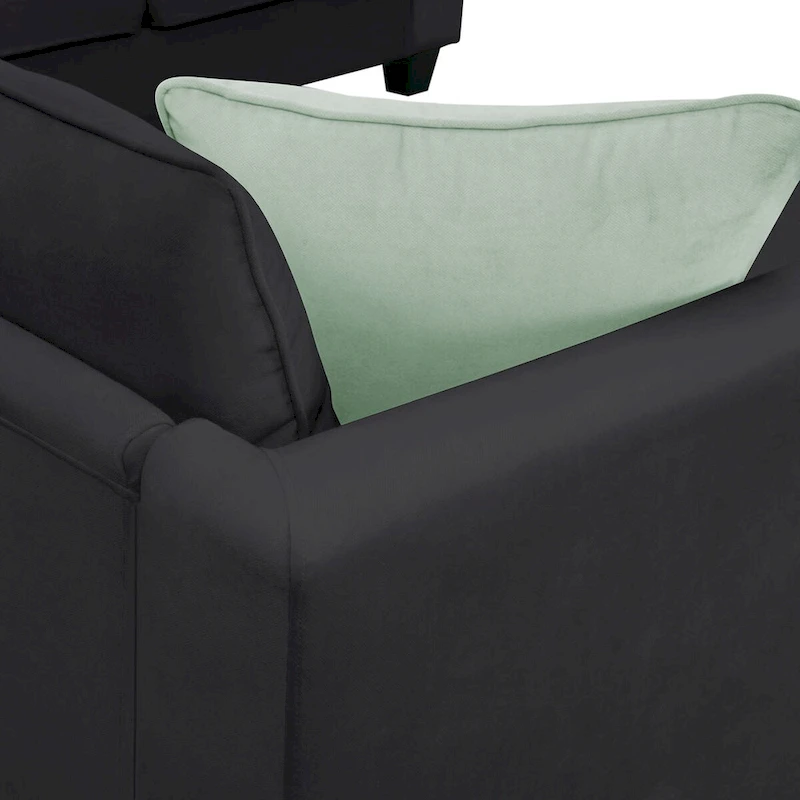 112-inch L-shaped 7-seat Modular Sectional Sofa with Ottoman and Three Pillows - 112W x 87D x 33H