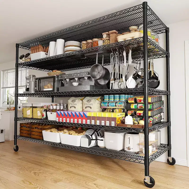 HOMDOX 5-Tier Heavy Duty Metal Storage Rack 60W x 24D x 82H, 3000LBS Adjustable Wire Metal Shelves for Storage, Free Standing Storage Shelf Units