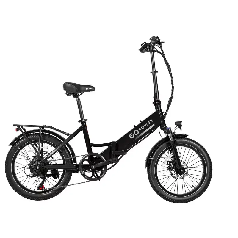 GoPowerBike GoPlus Folding Electric Bike | 20 Fat Tire eBike | 500W Motor, 20mph Top Speed | 45+ Mile Range, 5 Pedal-Assist Levels | Open Box