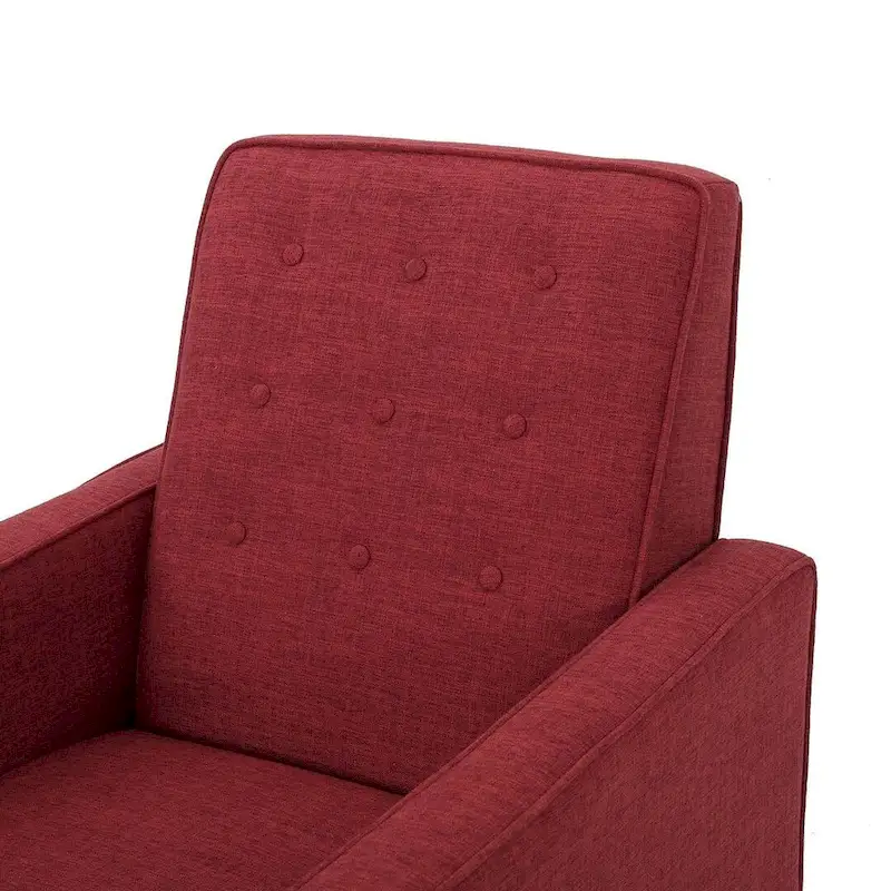 Mid-Century Modern Fabric Recliner Chair with Birch Legs by Christopher Knight Home