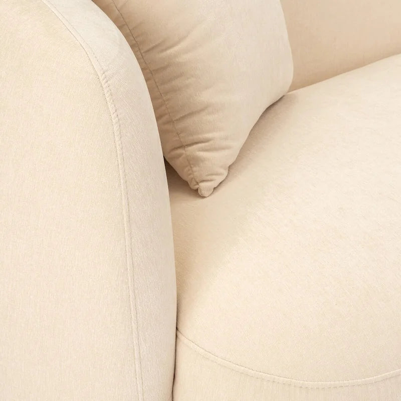 Neutral Modern 4 Seat Rectangle Curved Sofa - 117 x 49 x 31
