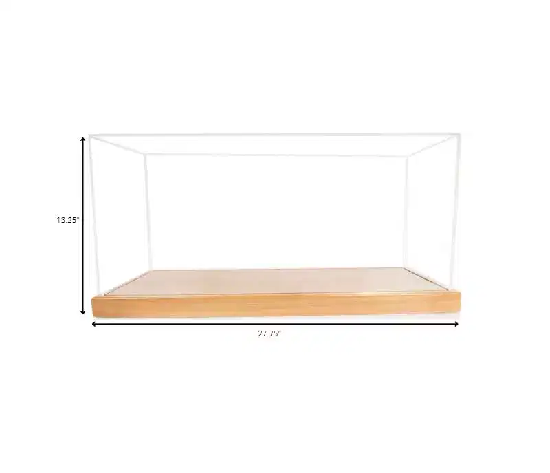 28 Wood Brown Glass Standard Display Stand
