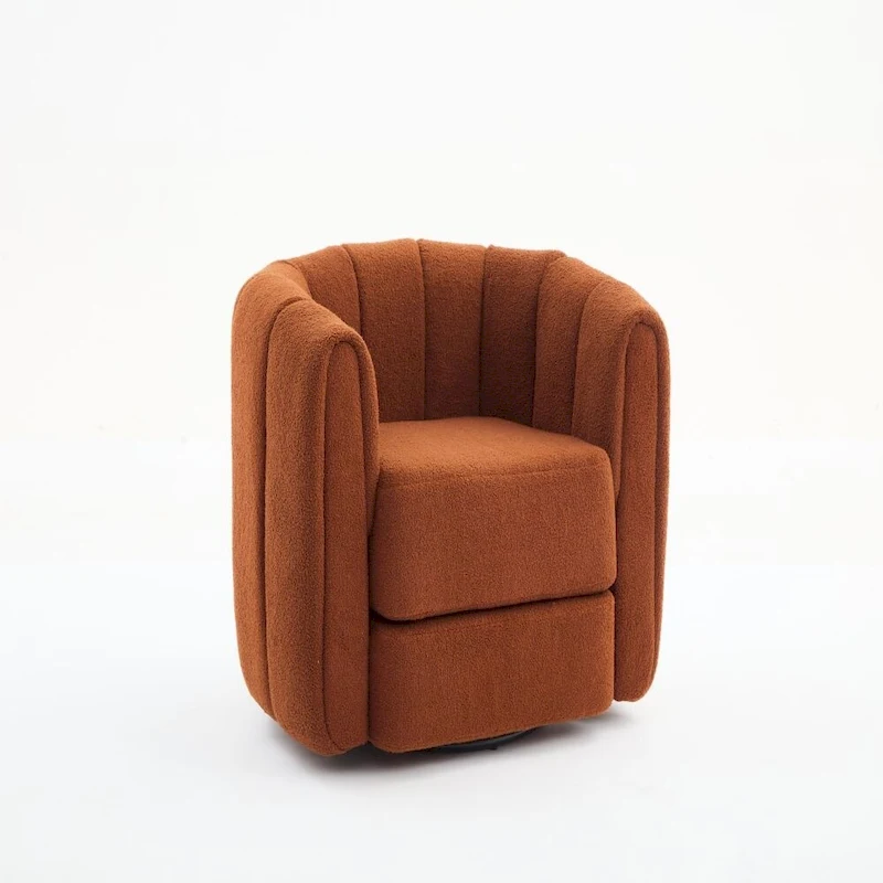 Swivel Accent Barrel Chair, Modern Round Armchairs with Upholstered, Comfy Swivel Accent Chair