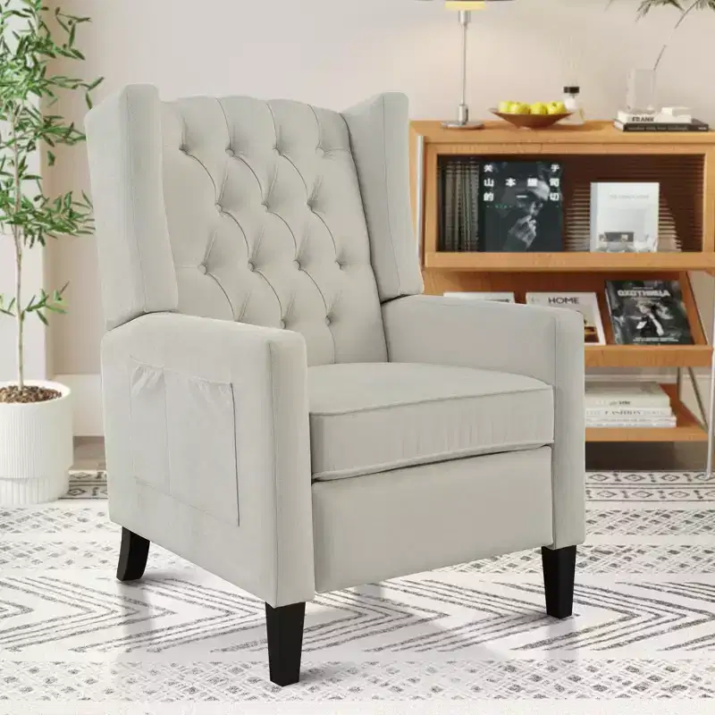 Christopher Knight Home Nicole Button-tufted Upholstered Recliner Chair with Foldable Side Table
