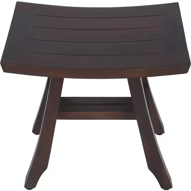 18 Dark Brown Teak Rectangular Shower Bench