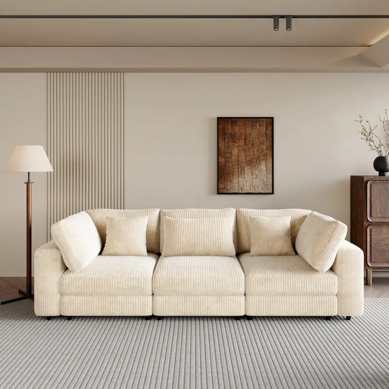 105 Sofa with Cushions and 5 Pillows