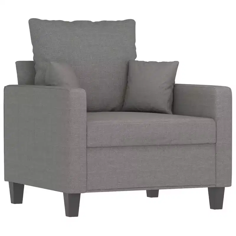 Modern 1-Seater Sofa Chair, Dark Gray Fabric, Highly Comfortable, Sturdy and Stable Frame, Thickly Padded Seat, Simple and Elegant Design