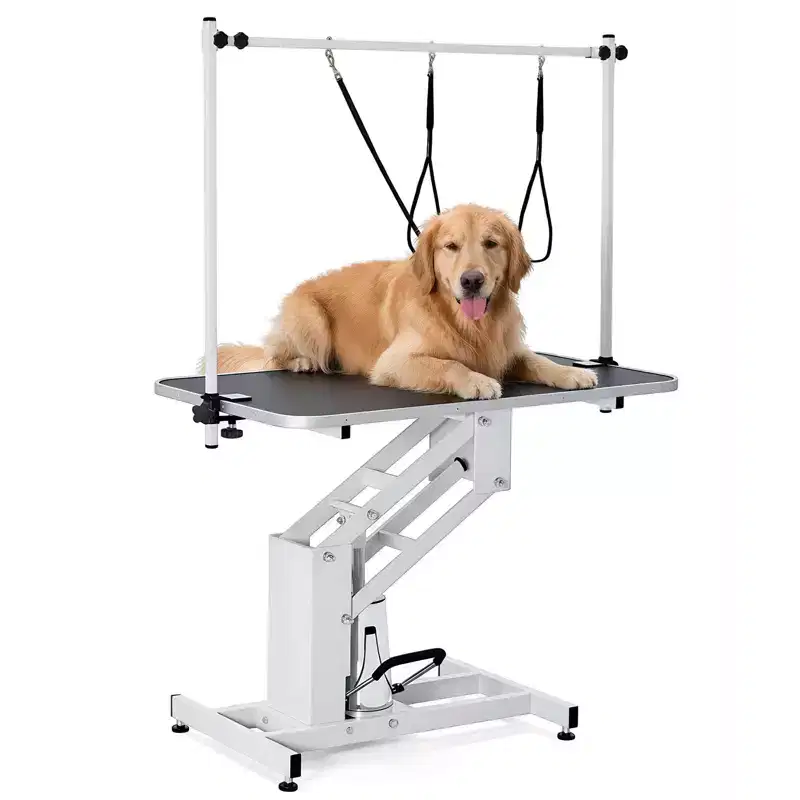 43.6 Pet Grooming Table for Large Dogs Heavy Duty Height Adjustable Dog Grooming Table with Overhead Arm & Noose Height Range 22''-39'',Up to 350 Lbs