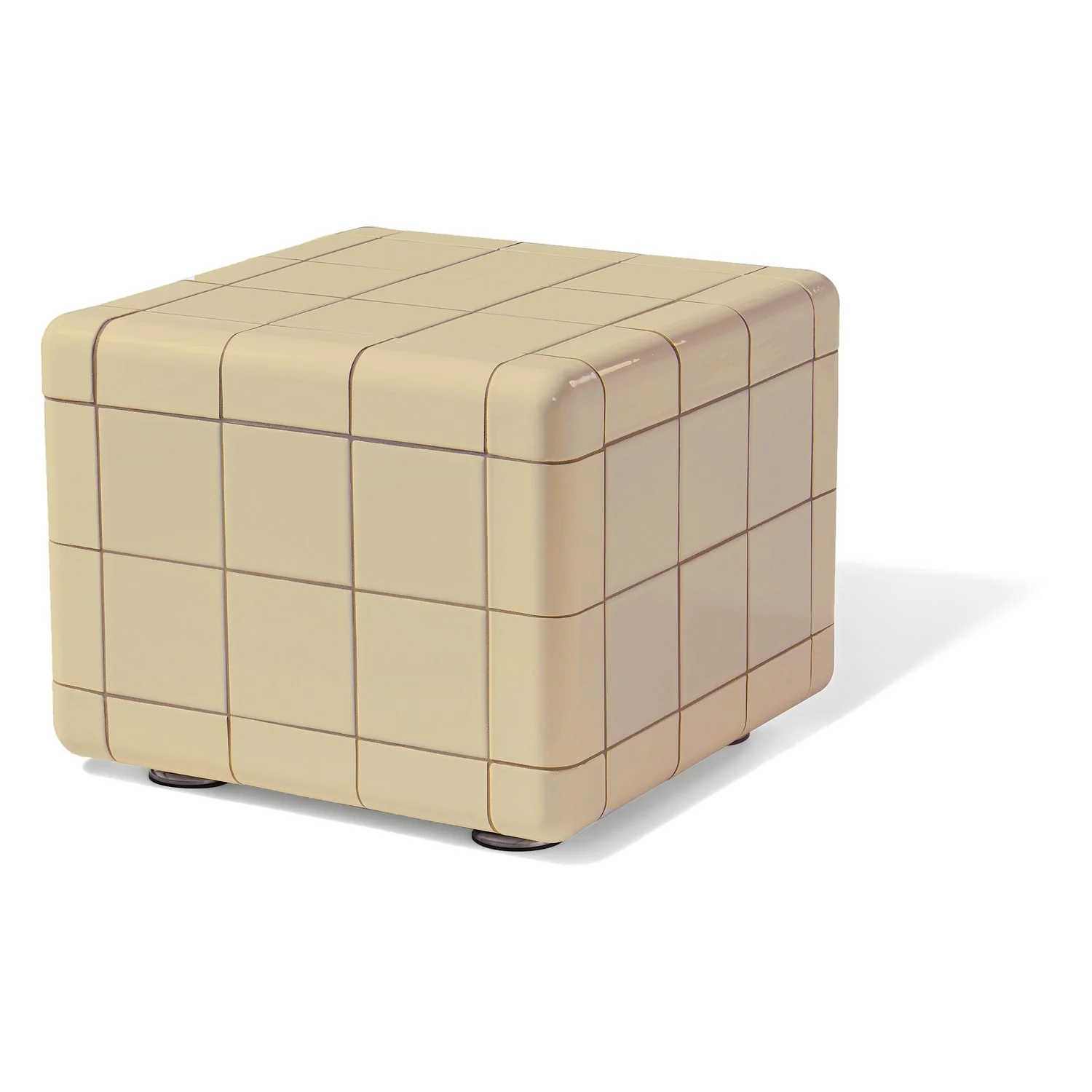 Contemporary Tiled Gloss Side Table with Architectural Clean Lines for Living Rooms