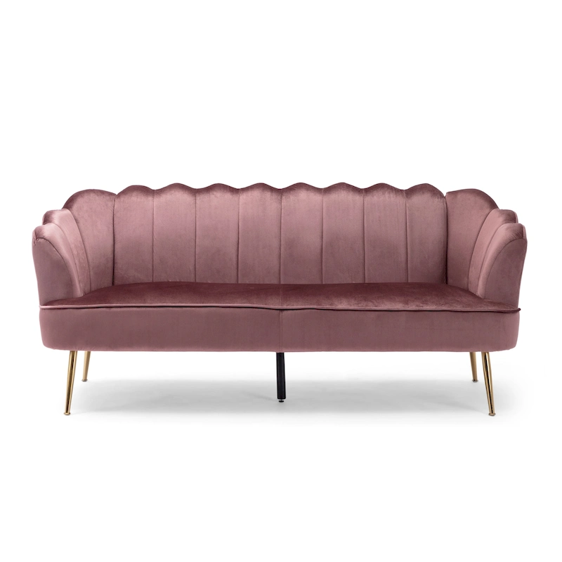 Reitz Glam Velvet Shell 3 Seater Sofa by Christopher Knight Home - 76.25 L x 29.25 W x 33.50 H