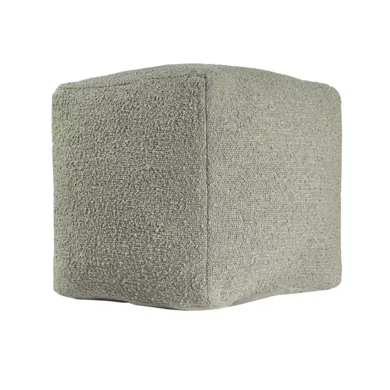 18-Inch Sage Boucle Pouf Ottoman