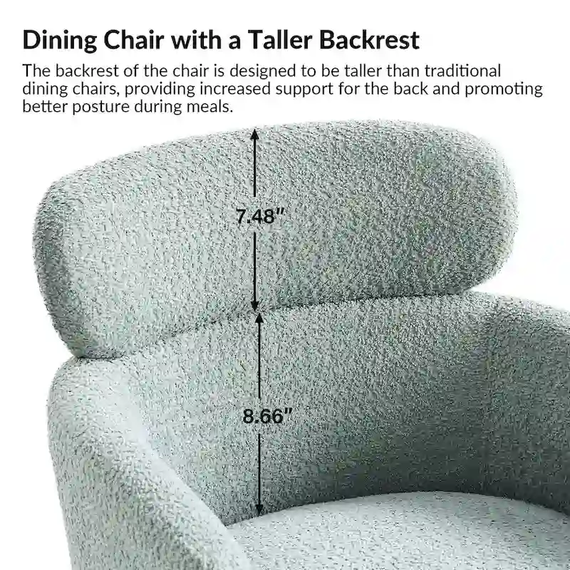 Amos Modern Boucle Dining Chair with Adjustment Feet Set of 2 by HULALA HOME