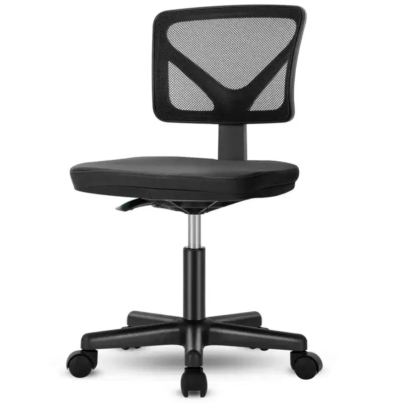 Office Chair Home Office Desk Armless Mesh Computer Chair Small Space Swivel Adjustable Low Back Task Chair for Teens Adults Blue