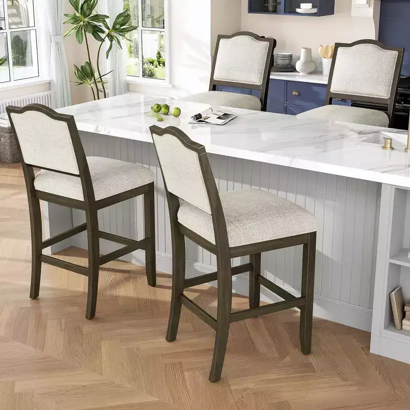 Brown / Cherry, Armless, Set of 2 Counter Height Bar Stools