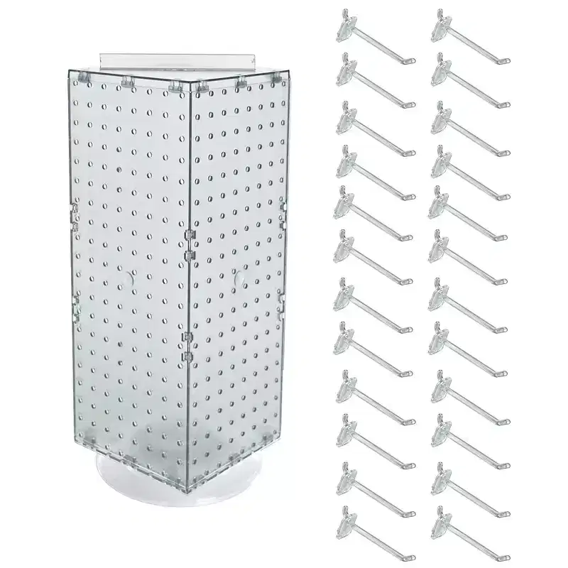 Azar Displays Four-Sided Revolving Pegboard Counter Display with Hooks